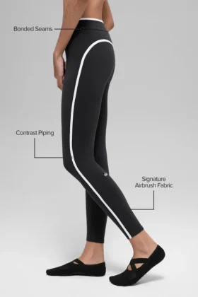 Legginsy High-Waist Airbrush z nogawkami 7/8 – Czarne/Białe