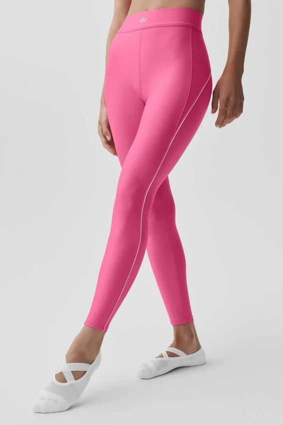Legginsy High-Waist Airlift 7/8 do treningu szybkościowego – kolor Paradise Pink