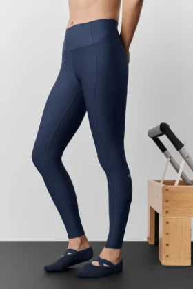 Legginsy High-Waist Airlift 7/8 Fine Line – granatowe