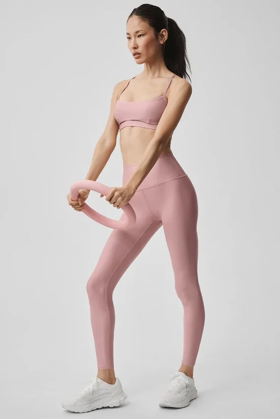 Legginsy High-Waist Airlift 7/8 – różowy w stylu vintage