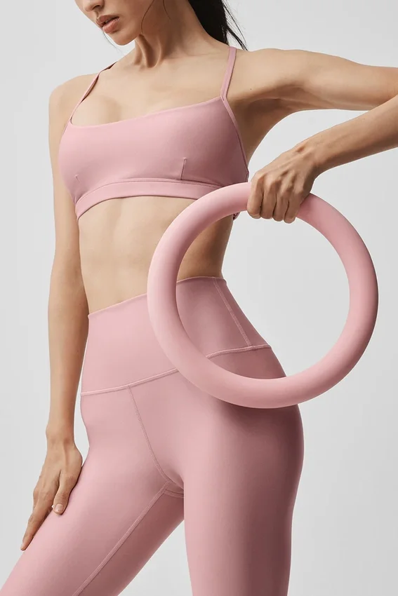 Legginsy High-Waist Airlift 7/8 – różowy w stylu vintage