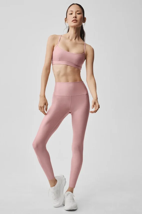 Legginsy High-Waist Airlift 7/8 – różowy w stylu vintage