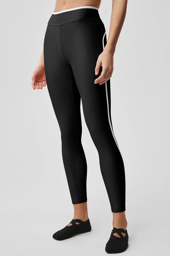 Legginsy High-Waist Airlift Charger 7/8 – czarne/białe