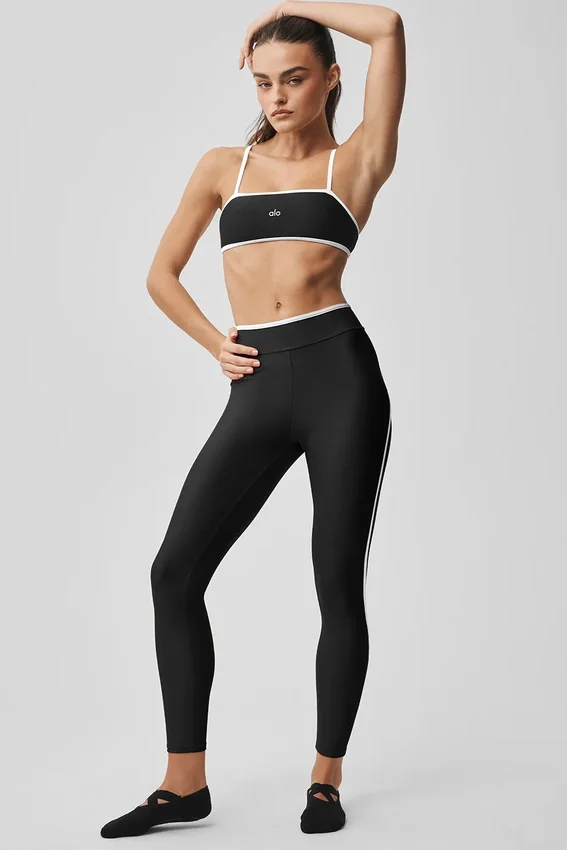Legginsy High-Waist Airlift Charger 7/8 – czarne/białe