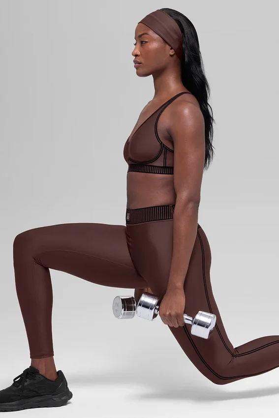 Legginsy High-Waist Airlift z długością 7/8 – Brownstone