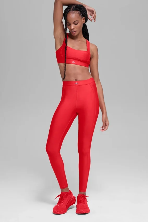Legginsy High-Waist Airlift z długością 7/8 – Ignite – jaskrawoczerwone