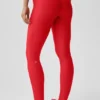 Legginsy High-Waist Airlift z efektem wyrównania sylwetki – jaskrawoczerwone/białe