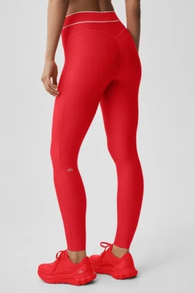 Legginsy High-Waist Airlift z efektem wyrównania sylwetki – jaskrawoczerwone/białe