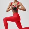 Legginsy High-Waist Airlift z efektem wyrównania sylwetki – jaskrawoczerwone/białe