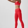 Legginsy High-Waist Airlift z efektem wyrównania sylwetki – jaskrawoczerwone/białe