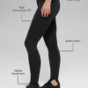 Legginsy High-Waist Airlift z wydłużonymi nogawkami – czarne