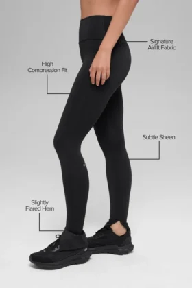 Legginsy High-Waist Airlift z wydłużonymi nogawkami – czarne