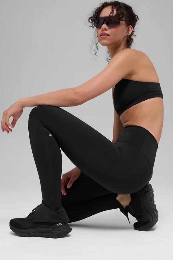 Legginsy High-Waist Airlift z wydłużonymi nogawkami – czarne