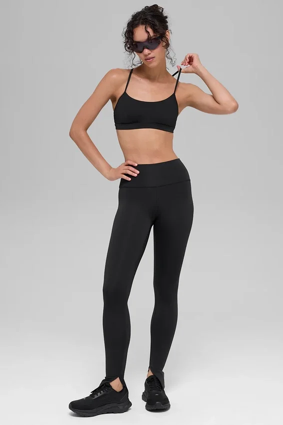 Legginsy High-Waist Airlift z wydłużonymi nogawkami – czarne