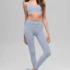Legginsy High-Waist „Heart Throb” z nadrukiem Airbrush – Winter Frost/Białe