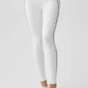 Legginsy High-Waist z nadrukiem „Heart Throb” wykonane techniką Airbrush – białe/czarne
