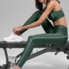 Legginsy Suit Up z wysokim stanem z serii High-Waist Airlift – kolor Clover Green/White