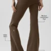 Legginsy z niskim stanem i rozszerzanymi nogawkami Airbrush – kolor Espresso
