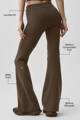 Legginsy z niskim stanem i rozszerzanymi nogawkami Airbrush – kolor Espresso