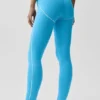 Legginsy z wysokim stanem i motywem serca w stylu Airbrush – błękit azurowy/biały