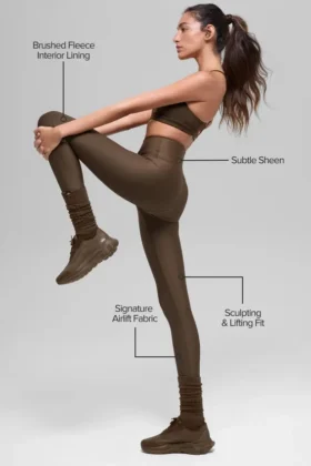 Legginsy zimowe Airlift Winter Warm High-Waist – kolor Espresso