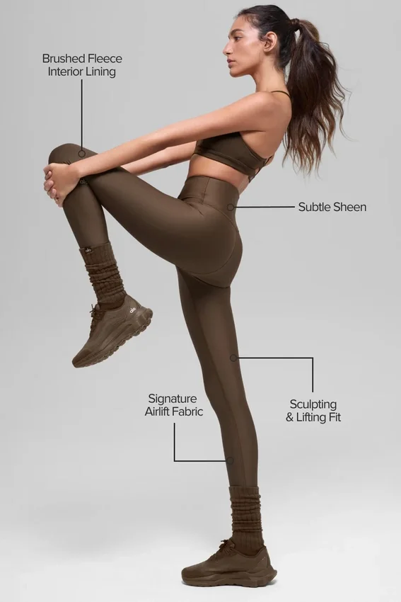 Legginsy zimowe Airlift Winter Warm High-Waist – kolor Espresso