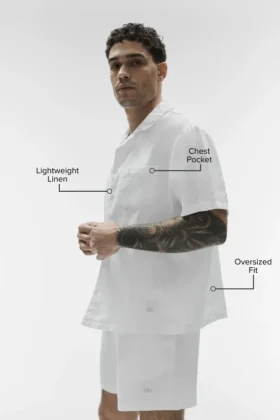 Linen Days Koszula z krótkim rękawem zapinana na guziki – biała