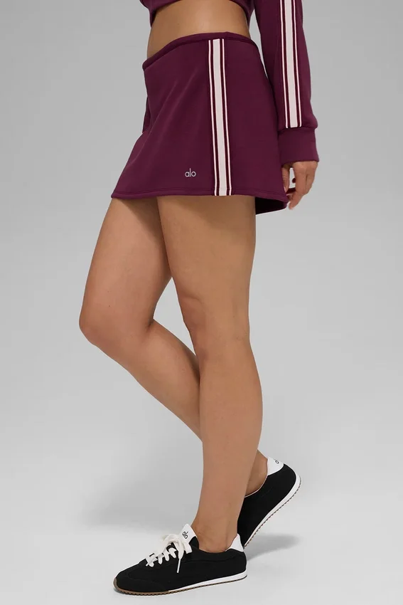 Mini spódnica Track Star – bordowa