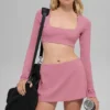 Mini spódniczka Alo Softsculpt Precision – różowa „Wild Rose”