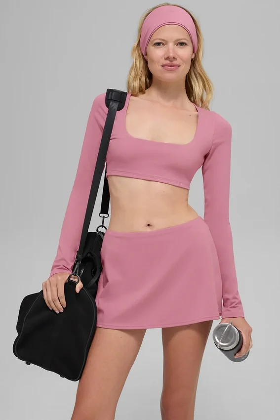 Mini spódniczka Alo Softsculpt Precision – różowa „Wild Rose”