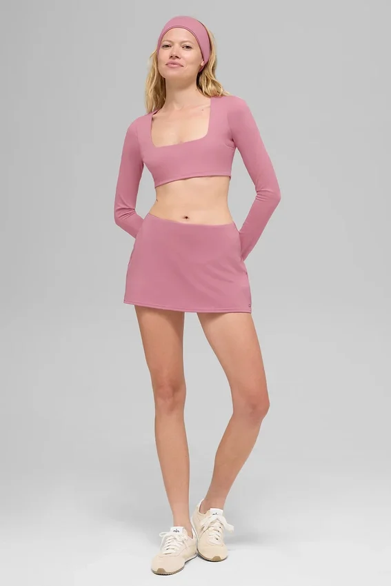 Mini spódniczka Alo Softsculpt Precision – różowa „Wild Rose”