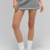 Mini spódniczka Highline z prążkowanej dzianiny sweterkowej – Lunar Grey/White