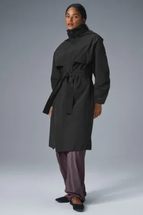 Płaszcz typu trench „Crinkle on the Move” – czarny