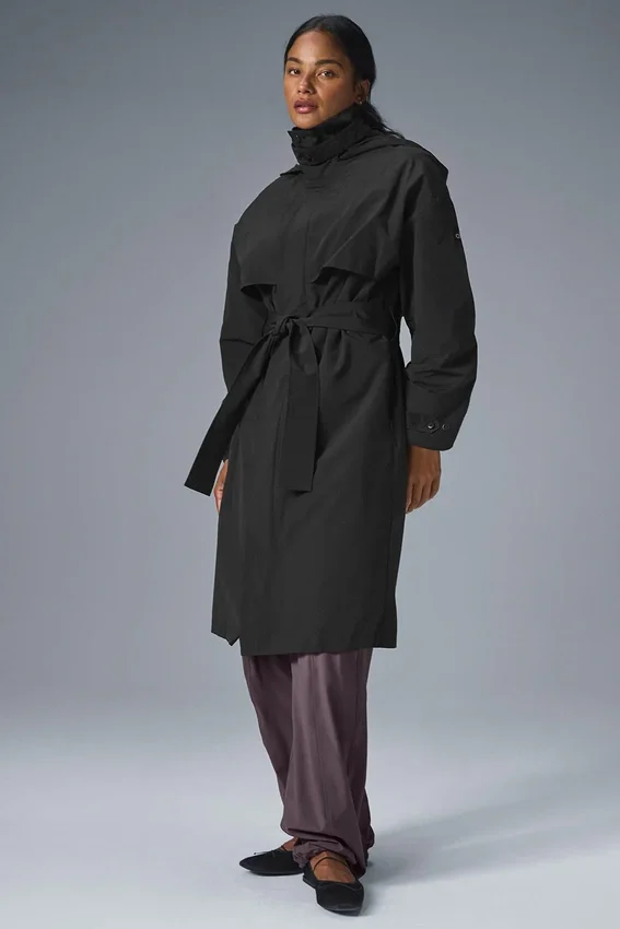 Płaszcz typu trench „Crinkle on the Move” – czarny