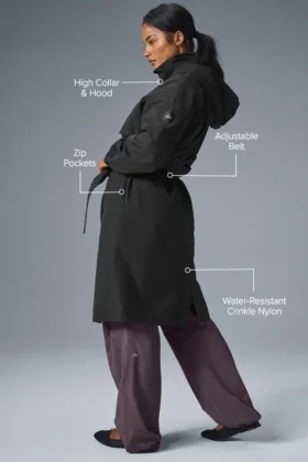 Płaszcz typu trench „Crinkle on the Move” – czarny