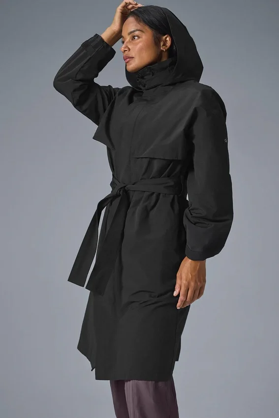 Płaszcz typu trench „Crinkle on the Move” – czarny