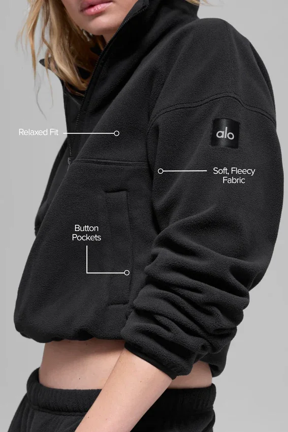 Polar Fleece Retreat Cover up – czarny
