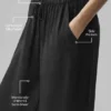 Półprzezroczyste High-Waist spodnie z prostymi nogawkami „Golden Hour” – czarne