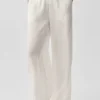 Półprzezroczyste High-Waist Straight Leg Pants „Golden Hour” – kolor kości słoniowej