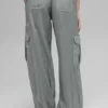 Przezroczyste legginsy dresowe Game Time z szerokimi nogawkami – kolor Lunar Grey