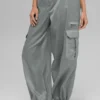Przezroczyste legginsy dresowe Game Time z szerokimi nogawkami – kolor Lunar Grey