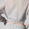 Przezroczysty, krótki kardigan z kaszmiru – szary meliż