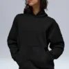 Renown – bluza z kapturem z grubej dzianiny – czarna