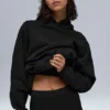 Renown – bluza z kapturem z grubej dzianiny – czarna