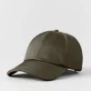 Satynowa czapka Off-Duty – oliwkowa