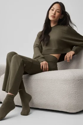 Skarpetki Quarter Crew Street – Olive Tree