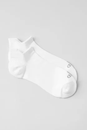 Skarpetki sportowe unisex z zakładką – białe/tytanowe