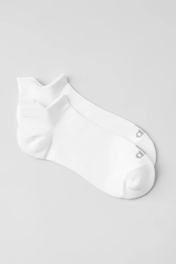 Skarpetki sportowe unisex z zakładką – białe/tytanowe