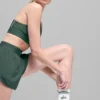 Skarpetki unisex typu „half-crew” w stylu retro – białe/zielone jak koniczyna