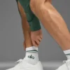 Skarpetki unisex typu „half-crew” w stylu retro – białe/zielone jak koniczyna